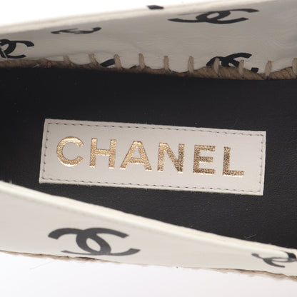 ココマーク エスパドリーユ スリッポン フラットシューズ レザー ホワイト ブラック シャネル シューズ CHANEL