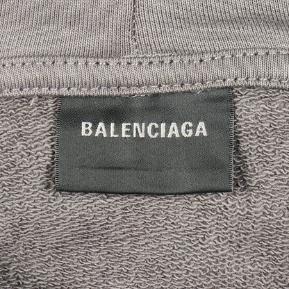 ロゴ刺繍 プルオーバーパーカー コットン グレー バレンシアガ トップス BALENCIAGA