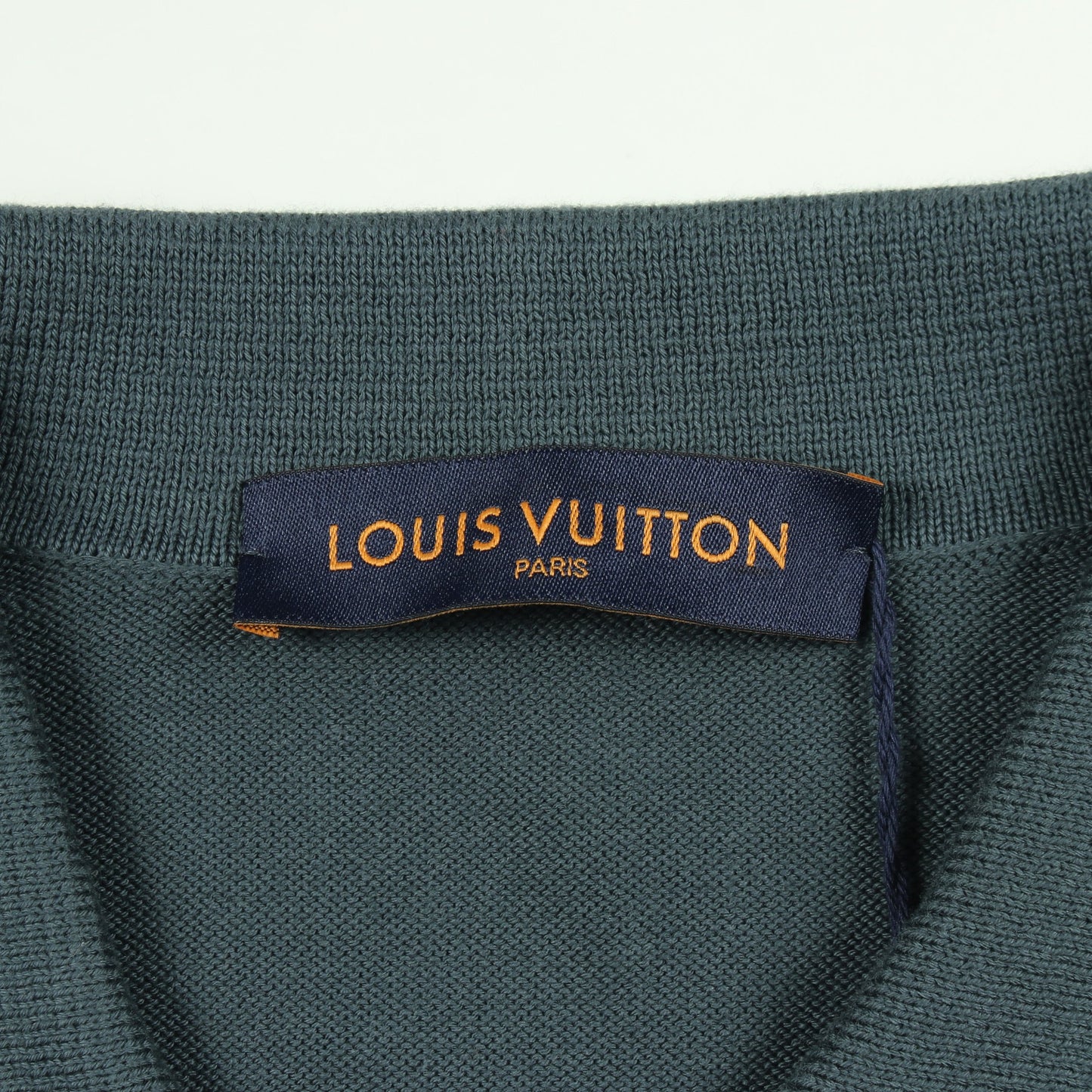 ヴィンテージサイクリング ポロシャツ コットン ブルーグリーン オフホワイト ルイヴィトン トップス LOUIS VUITTON