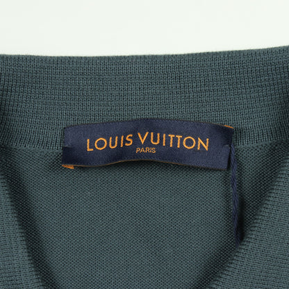ヴィンテージサイクリング ポロシャツ コットン ブルーグリーン オフホワイト ルイヴィトン トップス LOUIS VUITTON