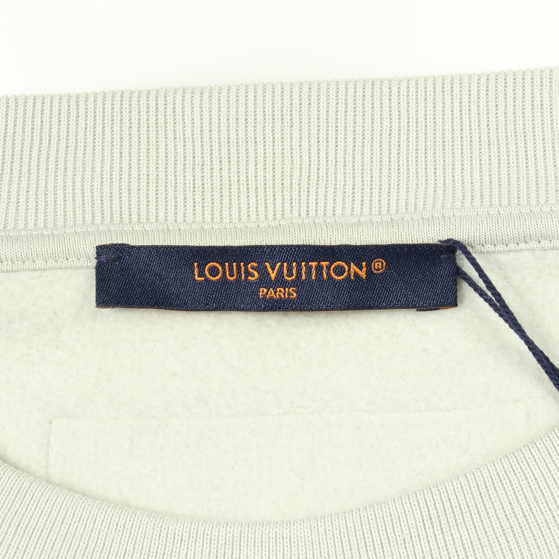エンブロイダード クルーネック スウェットシャツ コットン ライトグリーン ルイヴィトン トップス LOUIS VUITTON