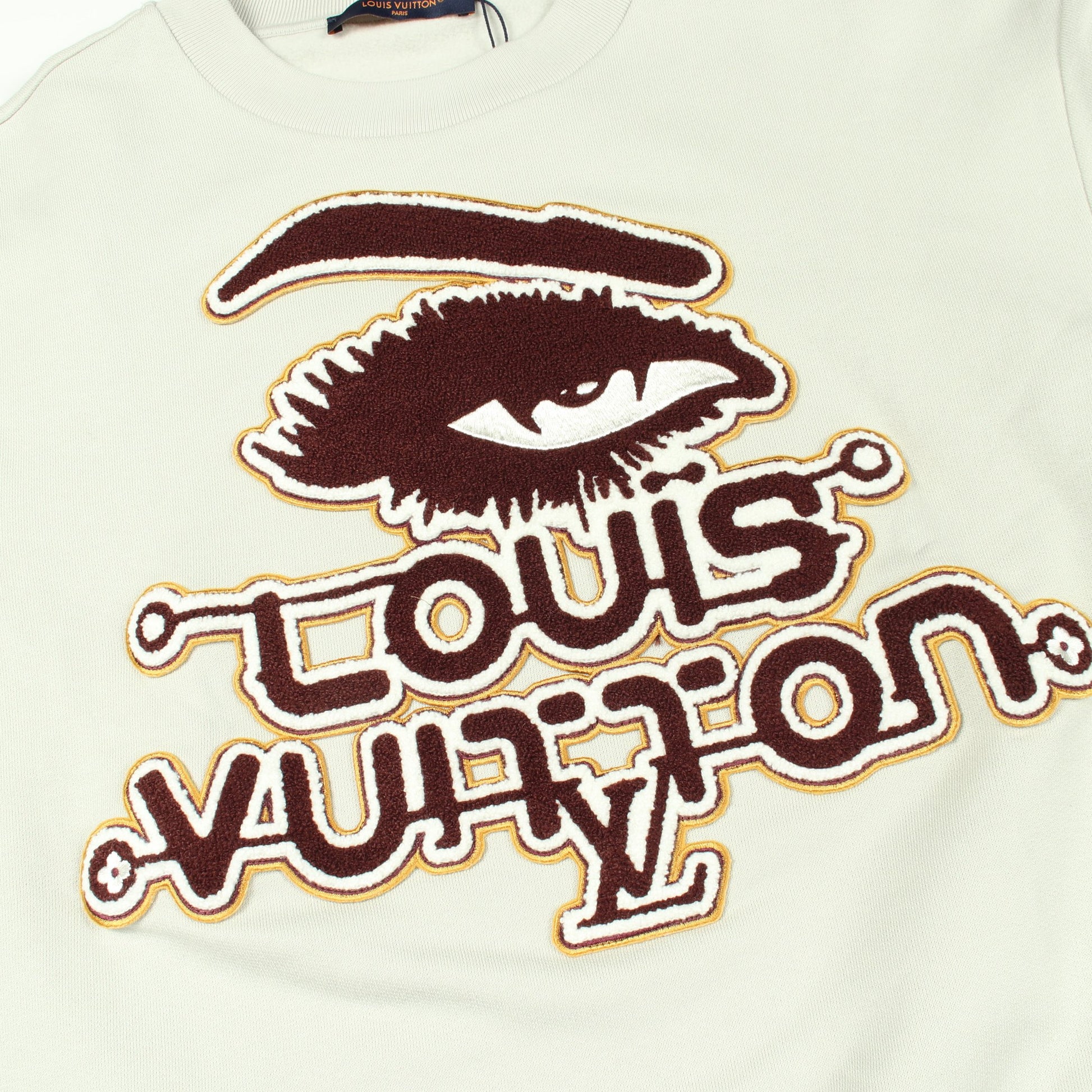 エンブロイダード クルーネック スウェットシャツ コットン ライトグリーン ルイヴィトン トップス LOUIS VUITTON