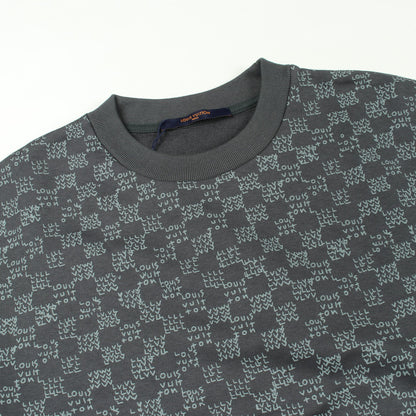 ダミエスプレッドプリンテッド スウェットシャツ コットン グレー ルイヴィトン トップス LOUIS VUITTON