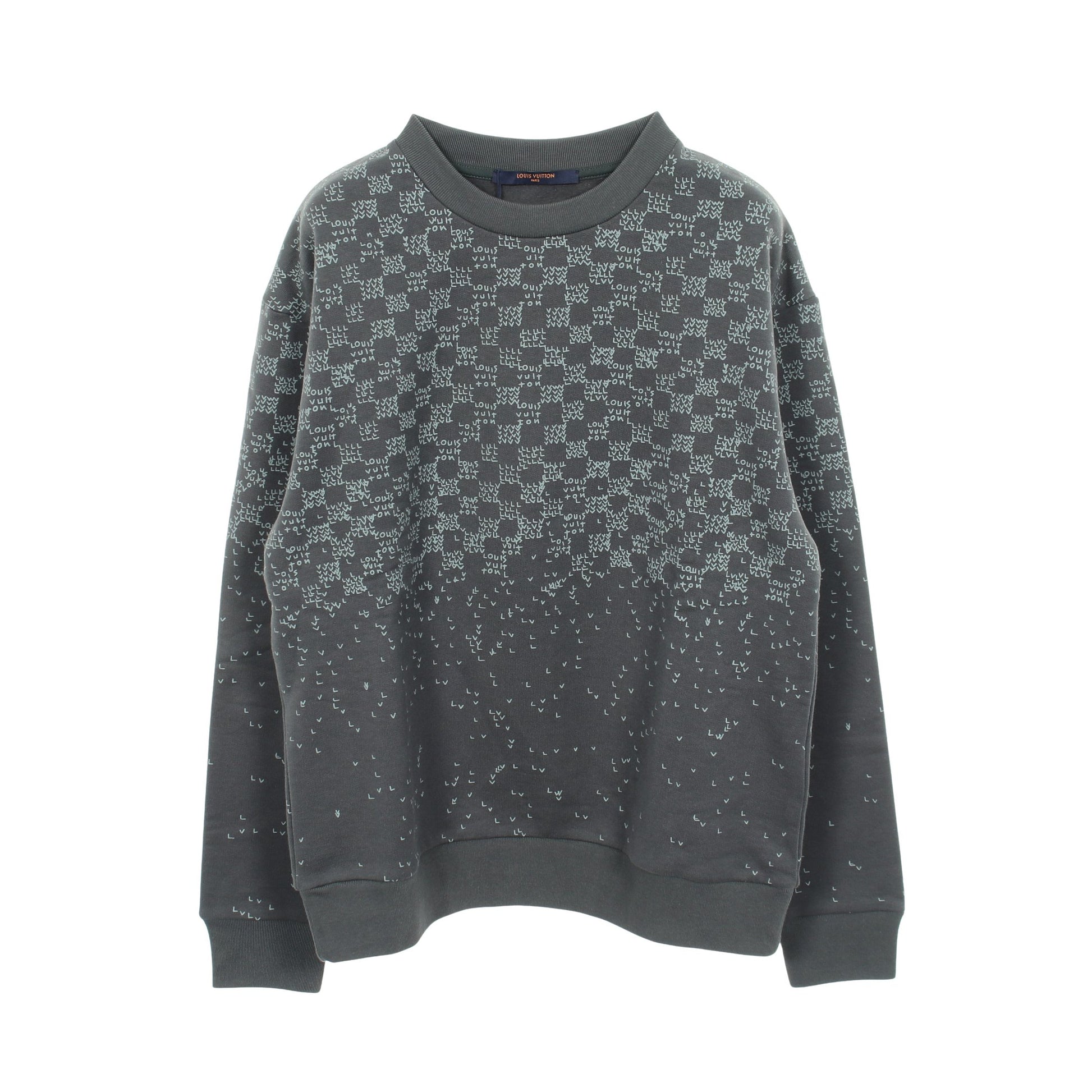 ダミエスプレッドプリンテッド スウェットシャツ コットン グレー ルイヴィトン トップス LOUIS VUITTON