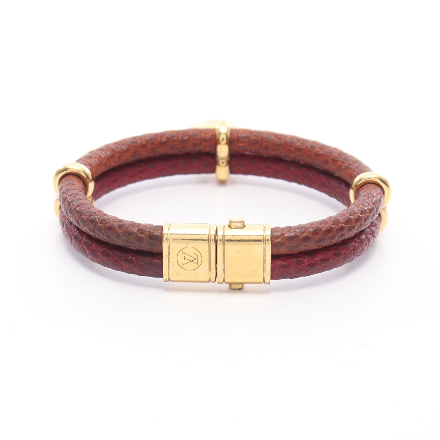 ブラスレ キープイット トゥワイス ブレスレット リザード GP ブラウン ボルドー ゴールド ルイヴィトン アクセサリー LOUIS VUITTON