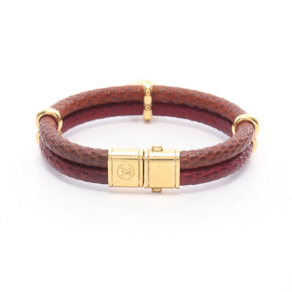 ブラスレ キープイット トゥワイス ブレスレット リザード GP ブラウン ボルドー ゴールド ルイヴィトン アクセサリー LOUIS VUITTON