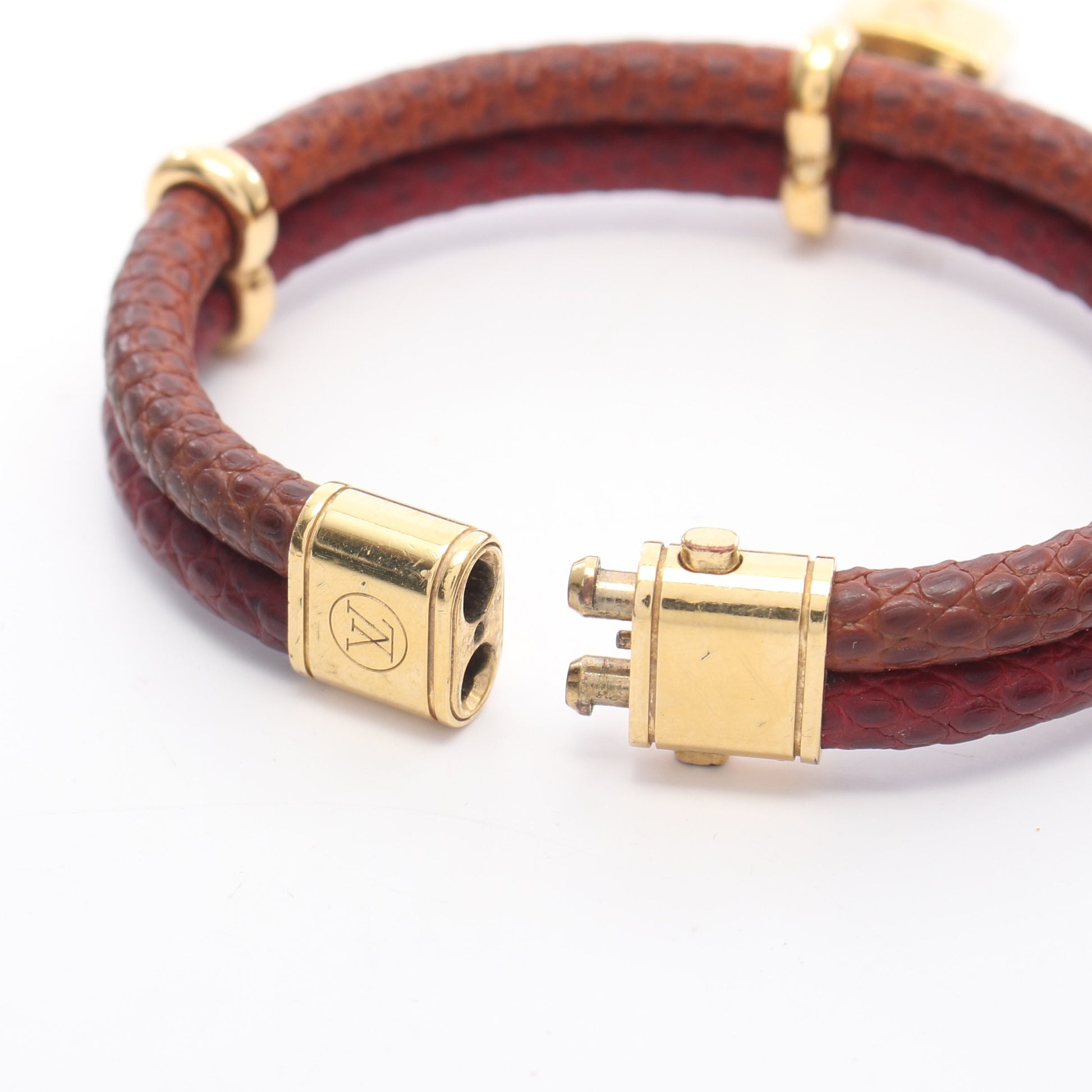 ブラスレ キープイット トゥワイス ブレスレット リザード GP ブラウン ボルドー ゴールド ルイヴィトン アクセサリー LOUIS VUITTON