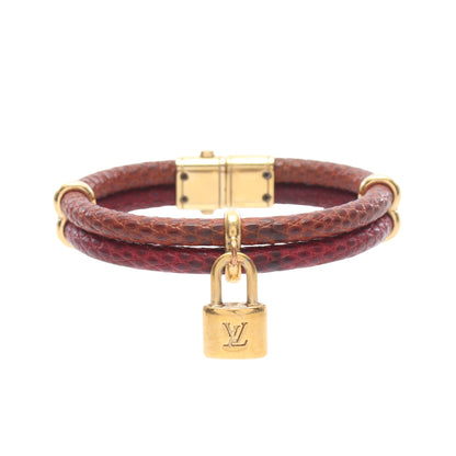 ブラスレ キープイット トゥワイス ブレスレット リザード GP ブラウン ボルドー ゴールド ルイヴィトン アクセサリー LOUIS VUITTON