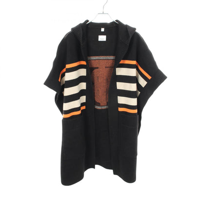 TBロゴ フード付き ポンチョ ウール カシミヤ ブラック オレンジ アイボリー バーバリー アウター BURBERRY