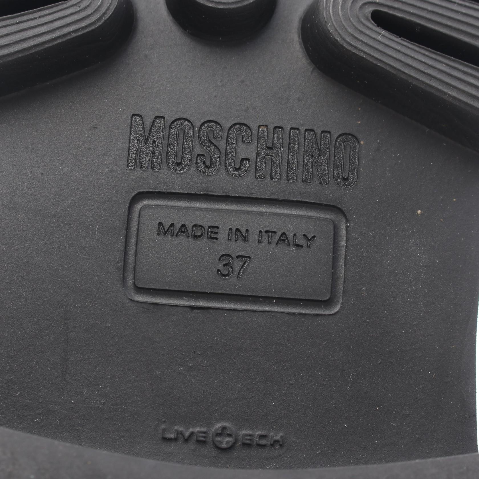 ロゴ ショート ブーツ レザー ブラック モスキーノ シューズ MOSCHINO