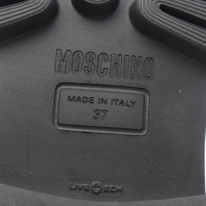 ロゴ ショート ブーツ レザー ブラック モスキーノ シューズ MOSCHINO