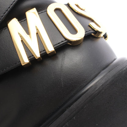 ロゴ ショート ブーツ レザー ブラック モスキーノ シューズ MOSCHINO