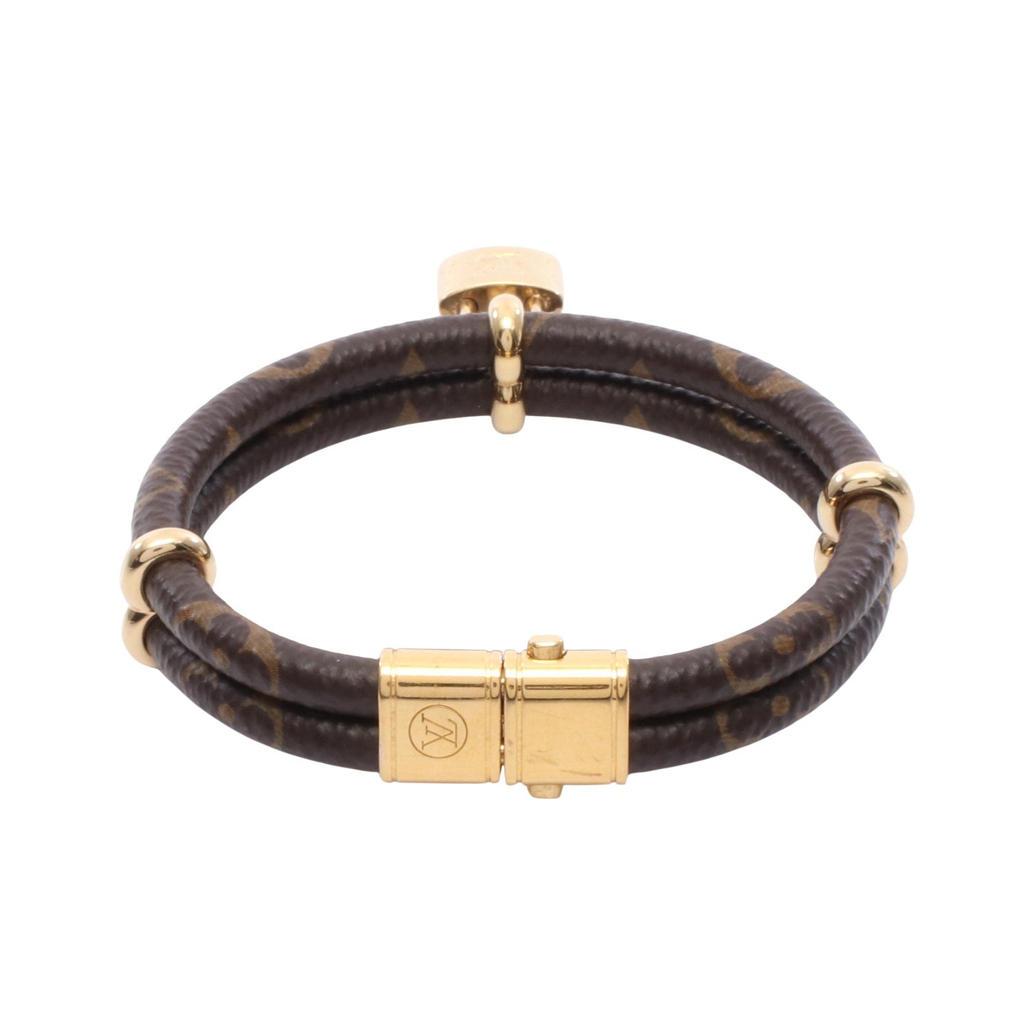 ブラスレ キープ イット トゥワイス ブレスレット GP PVC ゴールド ブラウン ルイヴィトン アクセサリー LOUIS VUITTON