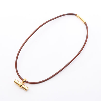 グレナン チョーカー GP レザー ブラウン ゴールド エルメス アクセサリー HERMES