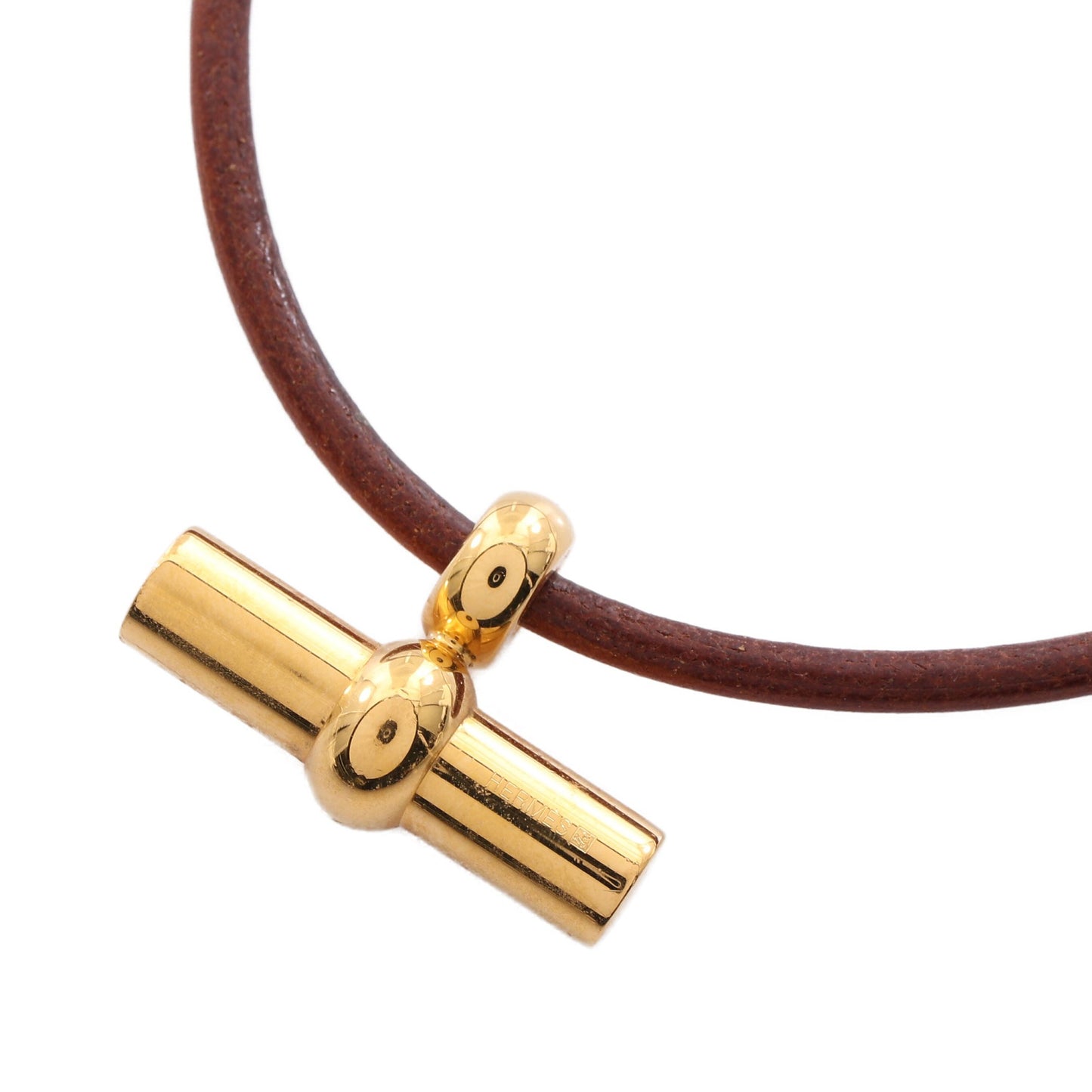 グレナン チョーカー GP レザー ブラウン ゴールド エルメス アクセサリー HERMES