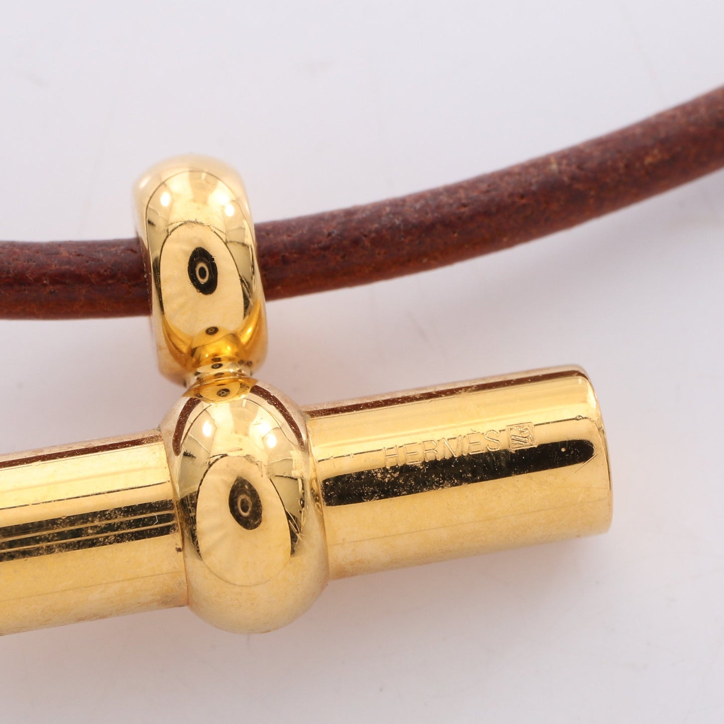 グレナン チョーカー GP レザー ブラウン ゴールド エルメス アクセサリー HERMES