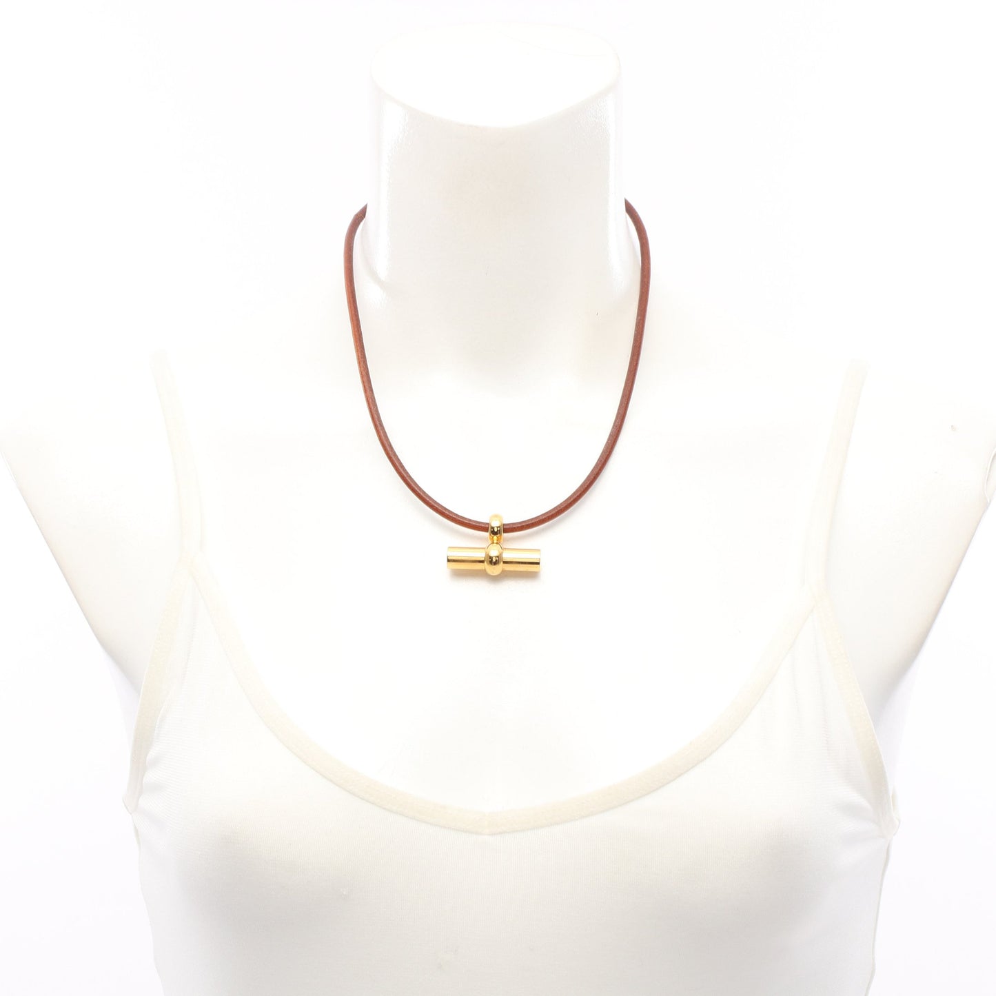 グレナン チョーカー GP レザー ブラウン ゴールド エルメス アクセサリー HERMES