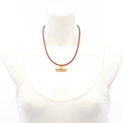 グレナン チョーカー GP レザー ブラウン ゴールド エルメス アクセサリー HERMES