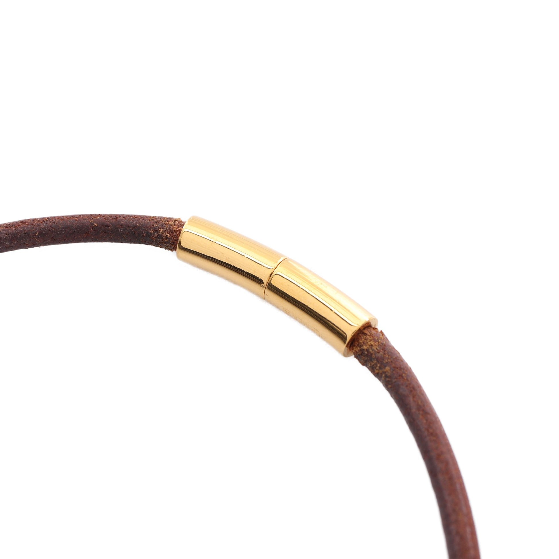 グレナン チョーカー GP レザー ブラウン ゴールド エルメス アクセサリー HERMES