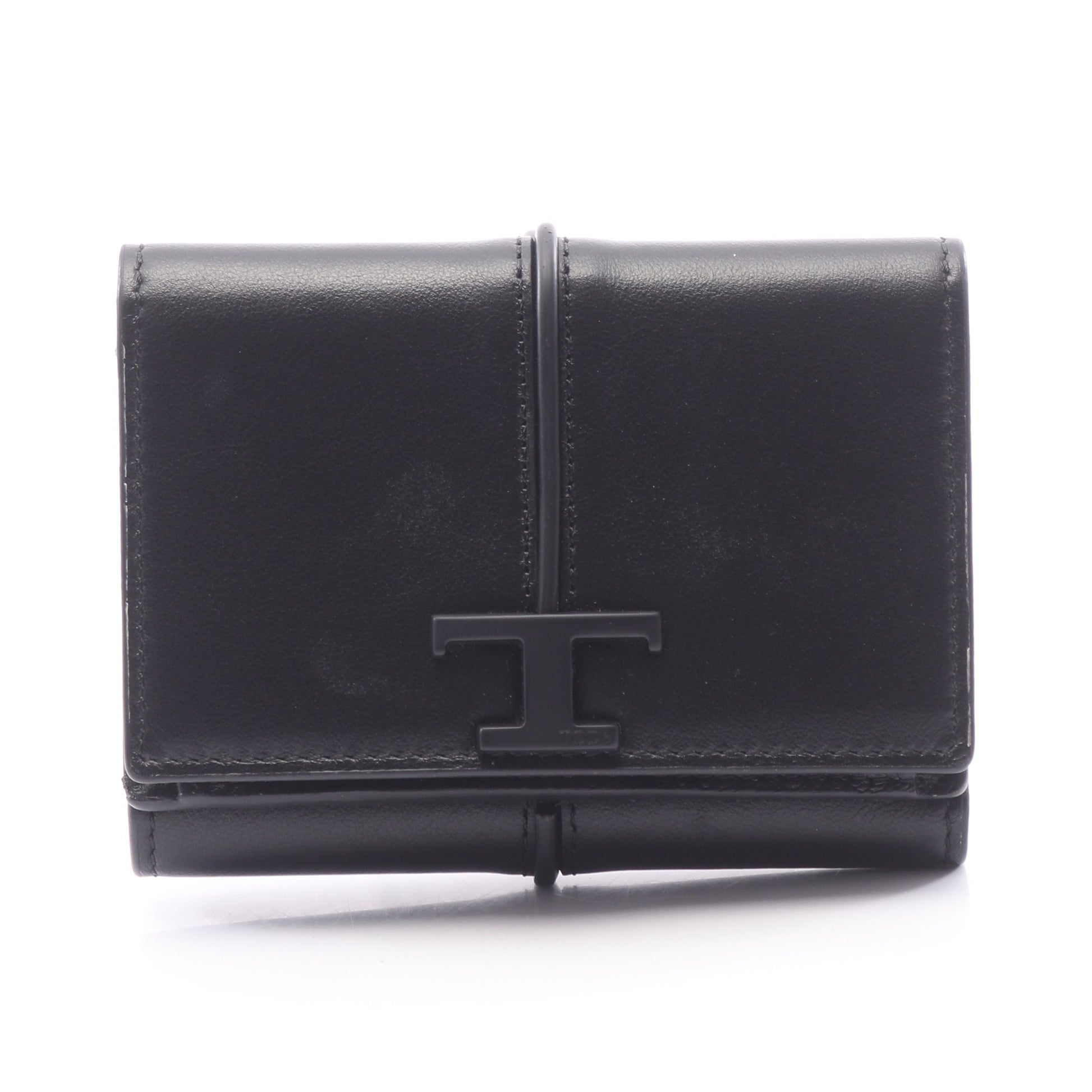 T タイムレス 三つ折り財布 レザー ブラック トッズ 財布・小物 TOD'S