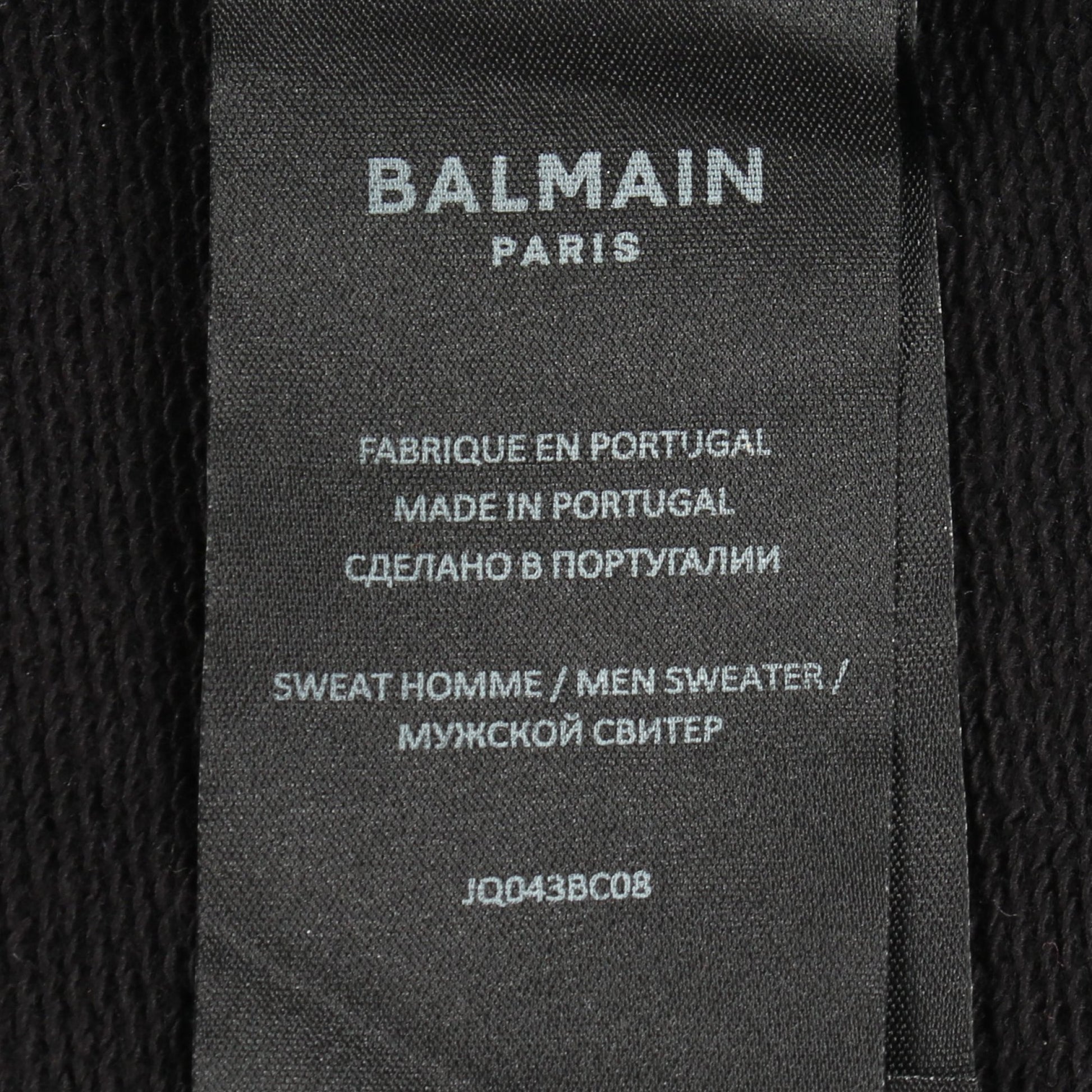 タイダイ柄 ブリーチ加工 ダメージ加工 スウェットシャツ コットン ブラック オレンジブラウン バルマン トップス BALMAIN