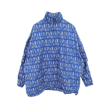 ロゴ総柄 ジャケット ブルゾン コットン ブルー ホワイト バレンシアガ アウター BALENCIAGA