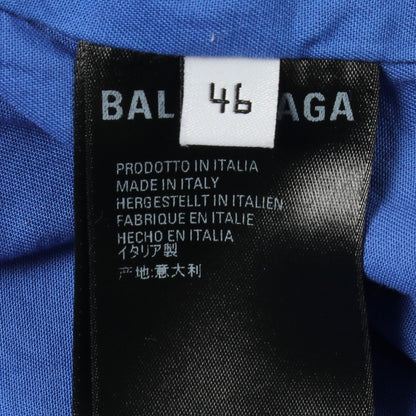 ロゴ総柄 ジャケット ブルゾン コットン ブルー ホワイト バレンシアガ アウター BALENCIAGA