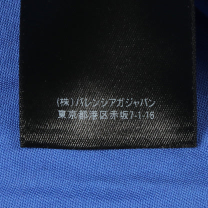 ロゴ総柄 ジャケット ブルゾン コットン ブルー ホワイト バレンシアガ アウター BALENCIAGA