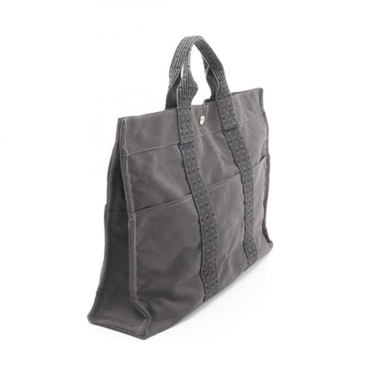 エールラインMM ハンドバッグ トートバッグ ナイロンキャンバス ダークグレー シルバー金具 エルメス バッグ HERMES