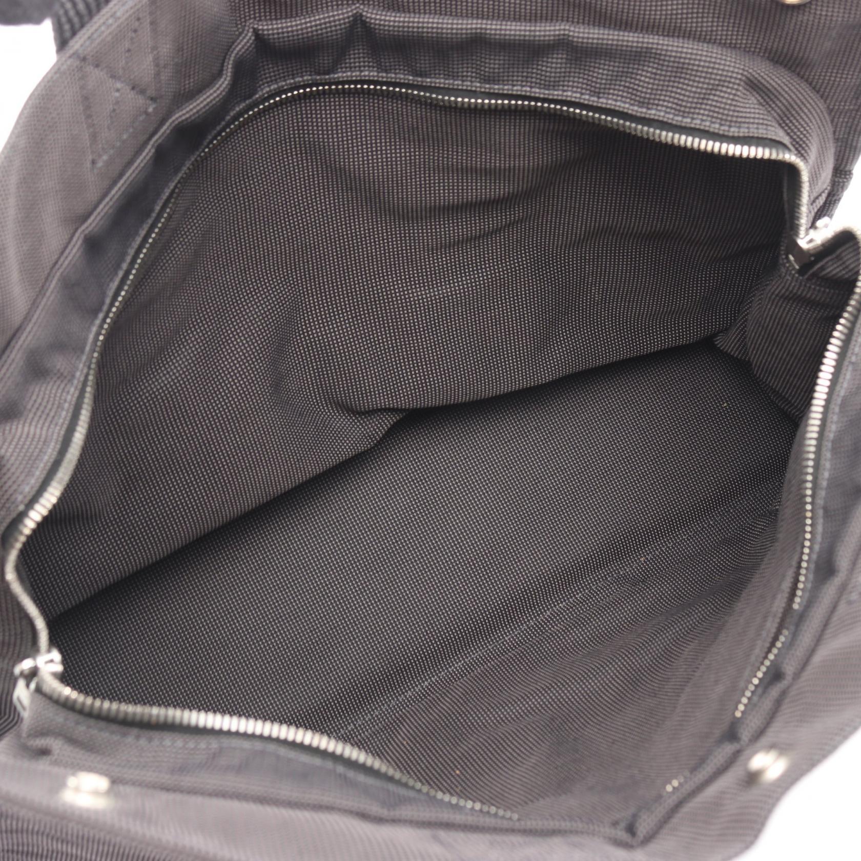 エールラインMM ハンドバッグ トートバッグ ナイロンキャンバス ダークグレー シルバー金具 エルメス バッグ HERMES