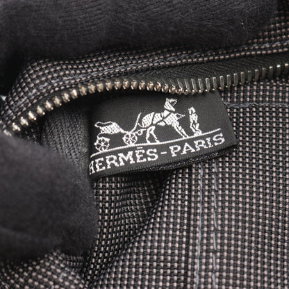 エールラインMM ハンドバッグ トートバッグ ナイロンキャンバス ダークグレー シルバー金具 エルメス バッグ HERMES