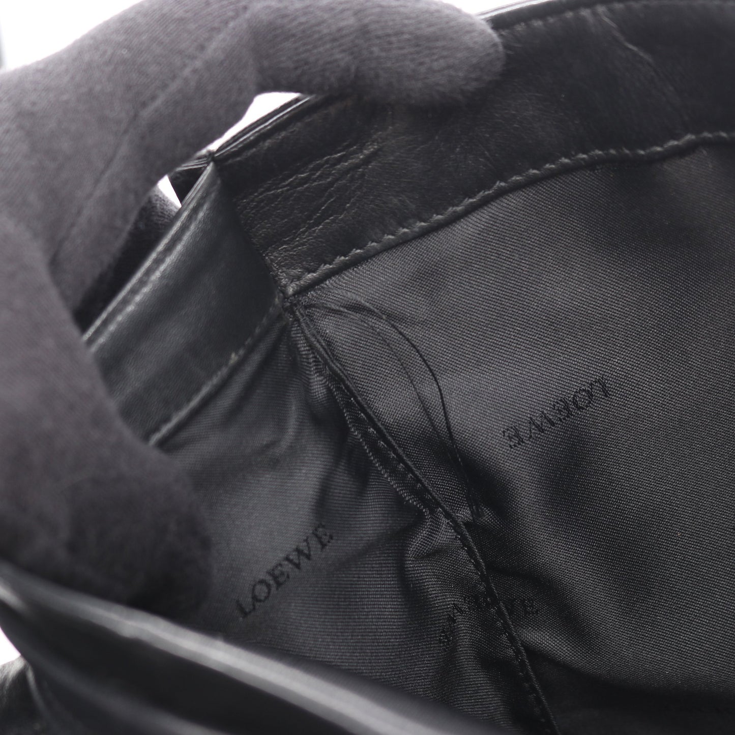 アナグラム 2WAY ハンドバッグ レザー ブラック ロエベ バッグ LOEWE