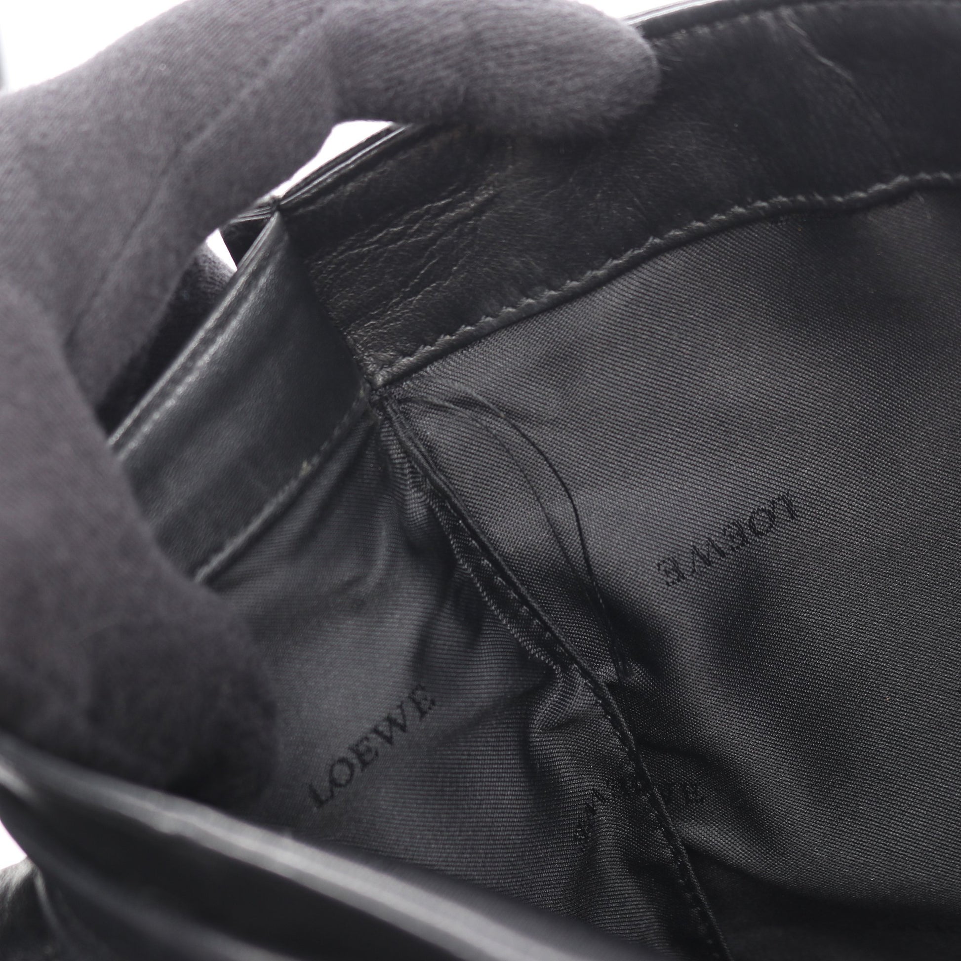 アナグラム 2WAY ハンドバッグ レザー ブラック ロエベ バッグ LOEWE