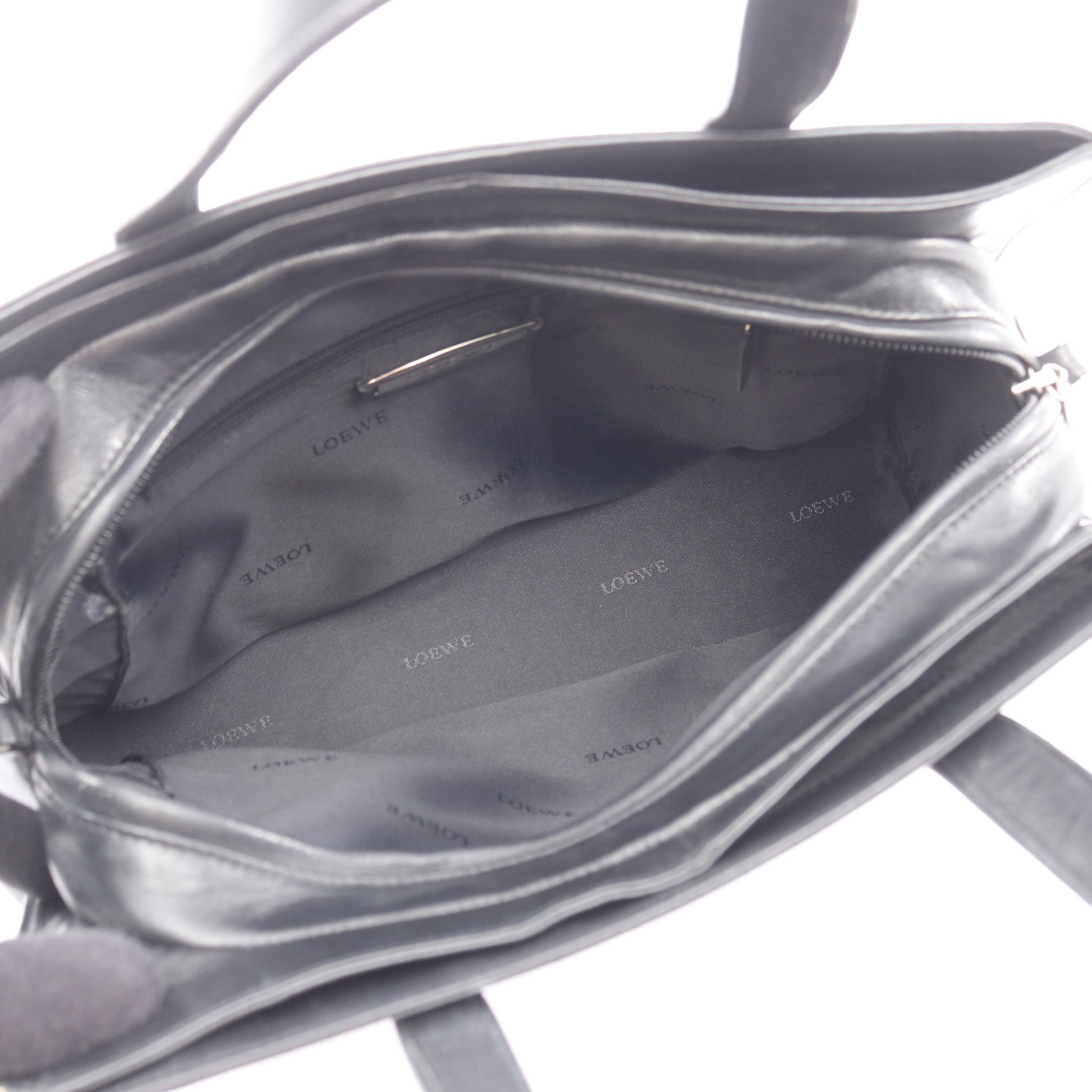 アナグラム 2WAY ハンドバッグ レザー ブラック ロエベ バッグ LOEWE