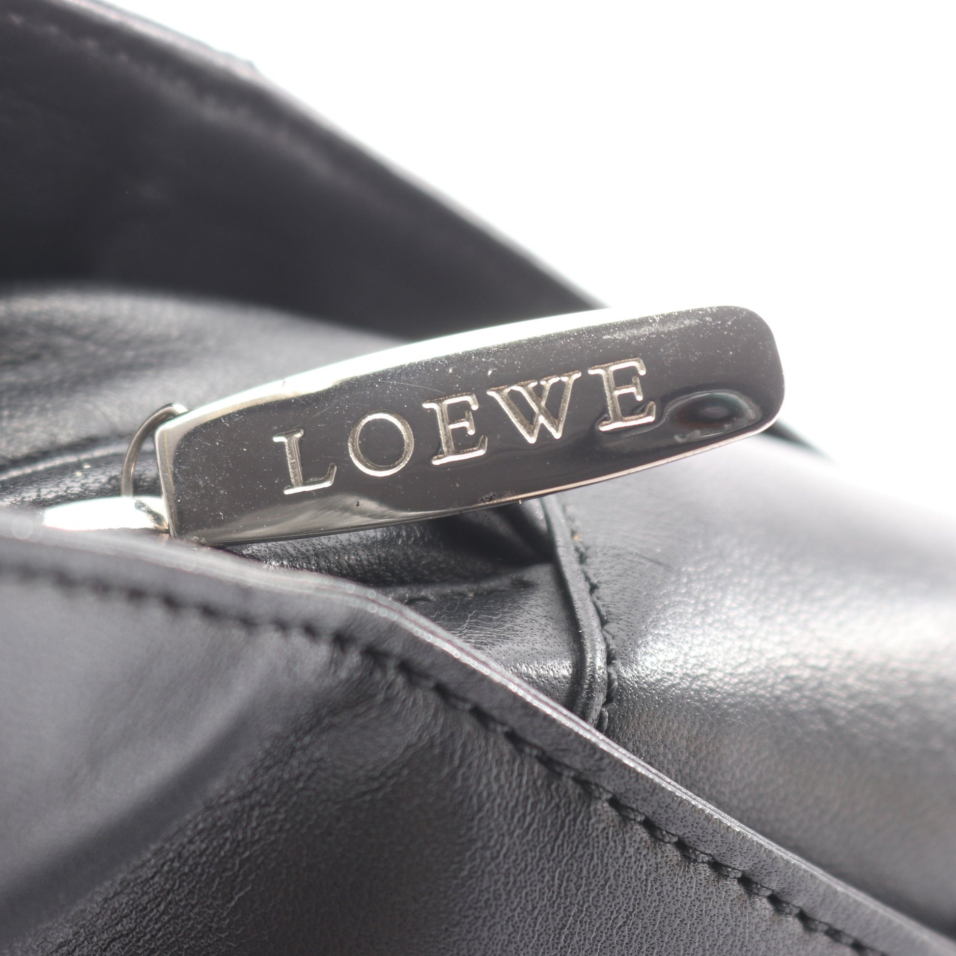 アナグラム 2WAY ハンドバッグ レザー ブラック ロエベ バッグ LOEWE