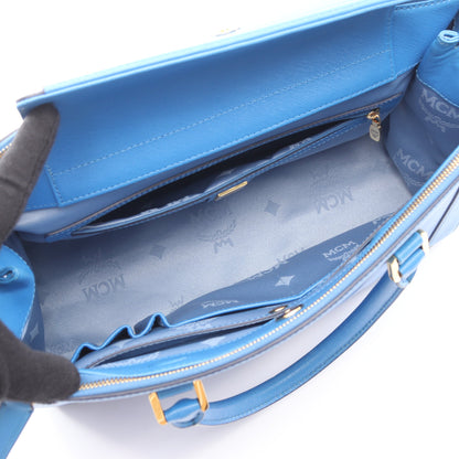 2WAY ハンドバッグ レザー ブルー エムシーエム バッグ MCM