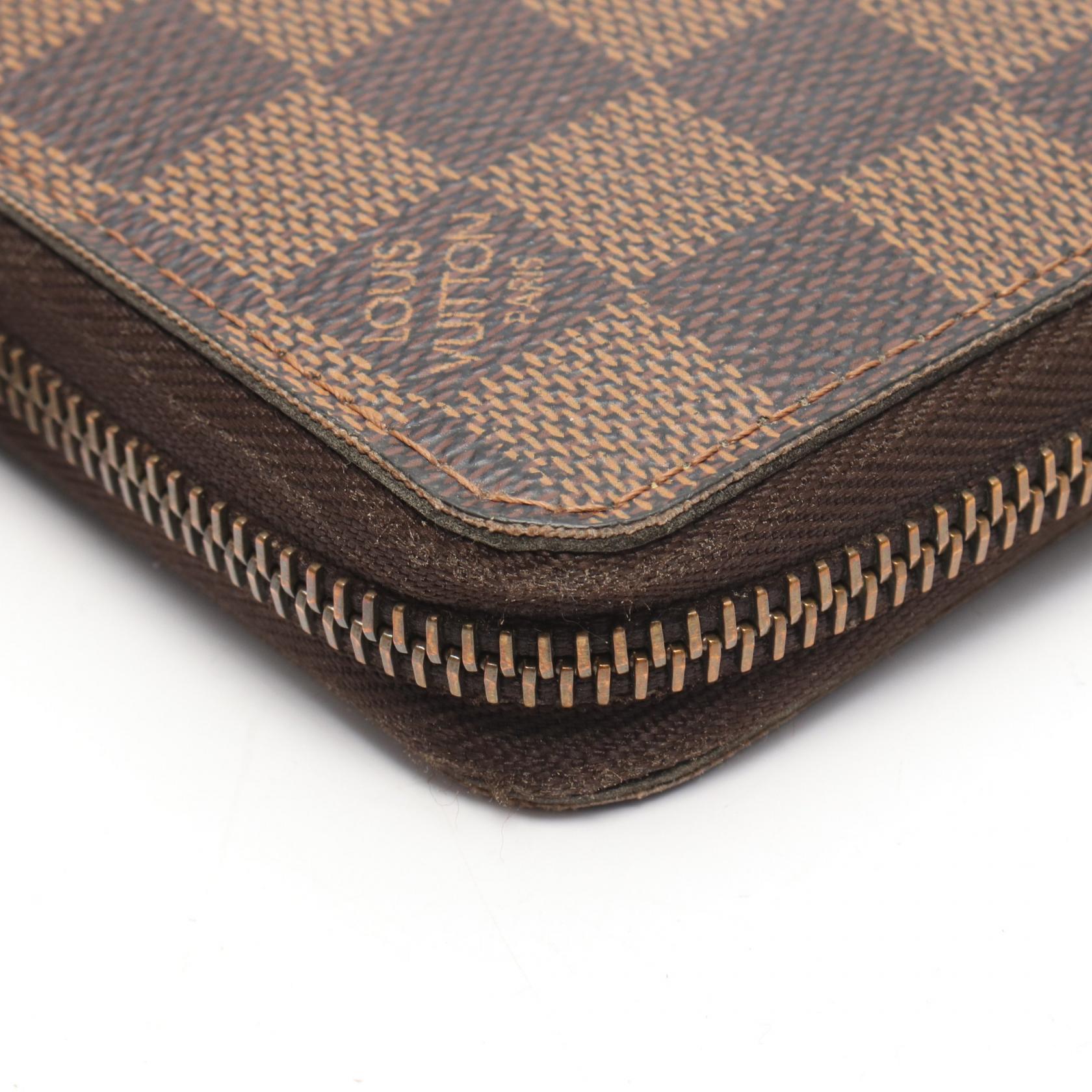 ジッピーウォレット ダミエエベヌ ラウンドファスナー長財布 PVC ブラウン ルイヴィトン 財布・小物 LOUIS VUITTON