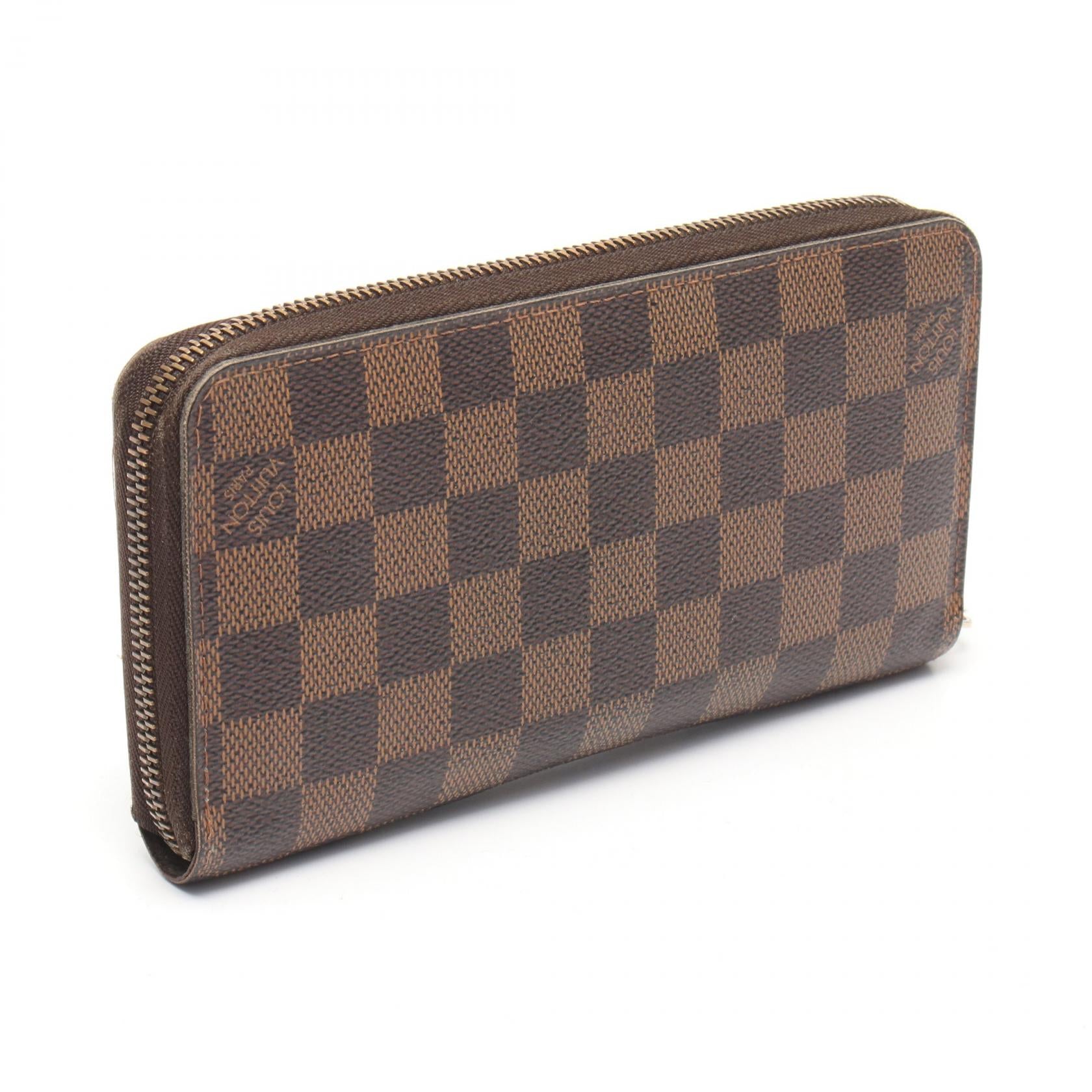 ジッピーウォレット ダミエエベヌ ラウンドファスナー長財布 PVC ブラウン ルイヴィトン 財布・小物 LOUIS VUITTON