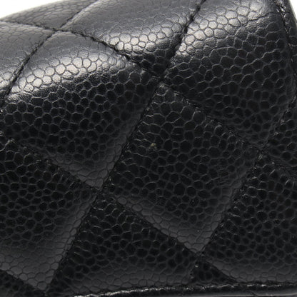 マトラッセ 二つ折り長財布 キャビアスキン ブラック ゴールド金具 シャネル 財布・小物 CHANEL