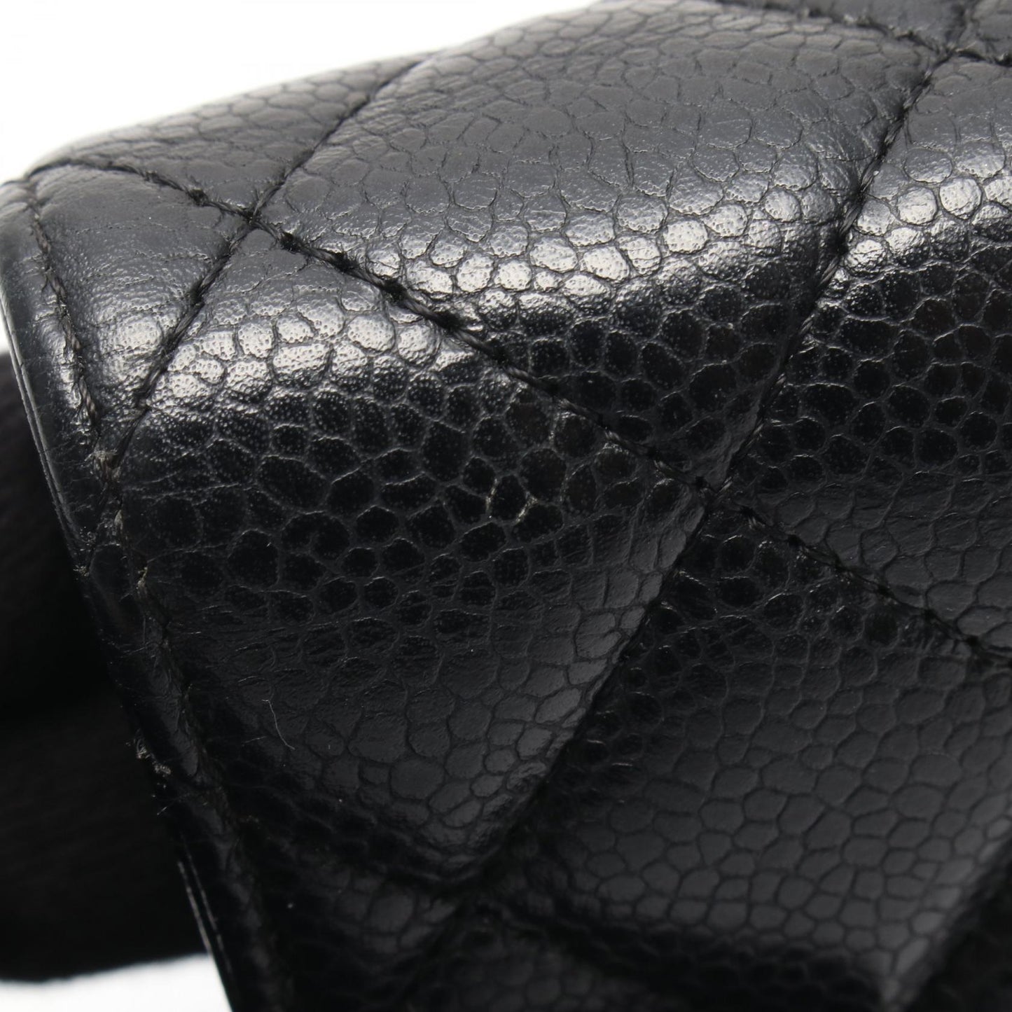 マトラッセ 二つ折り長財布 キャビアスキン ブラック ゴールド金具 シャネル 財布・小物 CHANEL