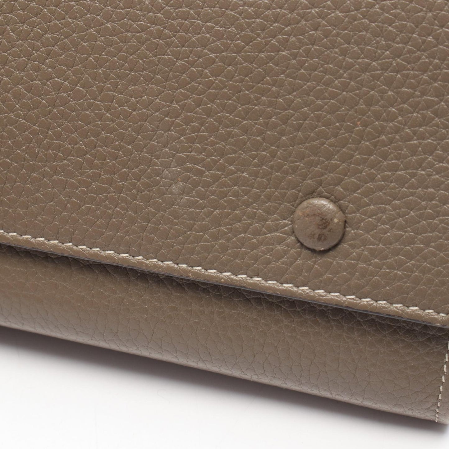 ラージ フラップ マルチファンクション 二つ折り長財布 レザー グレーブラウン イエロー セリーヌ 財布・小物 CELINE