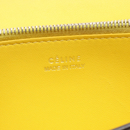 ラージ フラップ マルチファンクション 二つ折り長財布 レザー グレーブラウン イエロー セリーヌ 財布・小物 CELINE