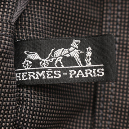 エールラインGM ハンドバッグ トートバッグ ナイロンキャンバス ダークグレー シルバー金具 エルメス バッグ HERMES