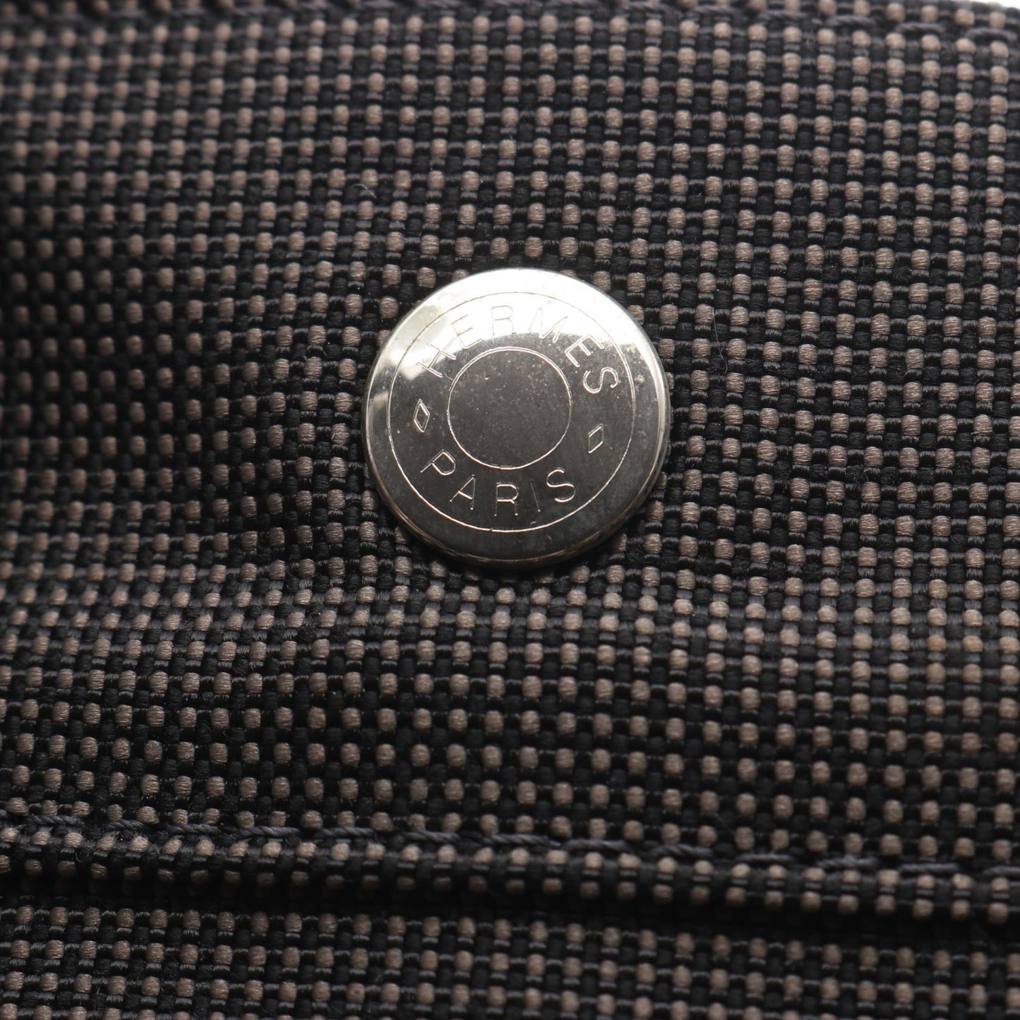 エールラインGM ハンドバッグ トートバッグ ナイロンキャンバス ダークグレー シルバー金具 エルメス バッグ HERMES