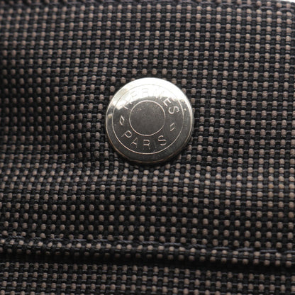 エールラインGM ハンドバッグ トートバッグ ナイロンキャンバス ダークグレー シルバー金具 エルメス バッグ HERMES