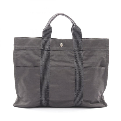 エールラインMM ハンドバッグ トートバッグ ナイロンキャンバス ダークグレー シルバー金具 エルメス バッグ HERMES