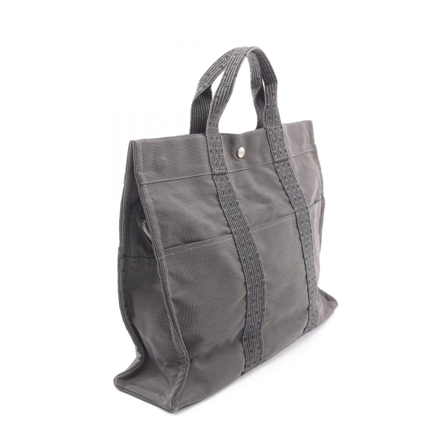 エールラインMM ハンドバッグ トートバッグ ナイロンキャンバス ダークグレー シルバー金具 エルメス バッグ HERMES
