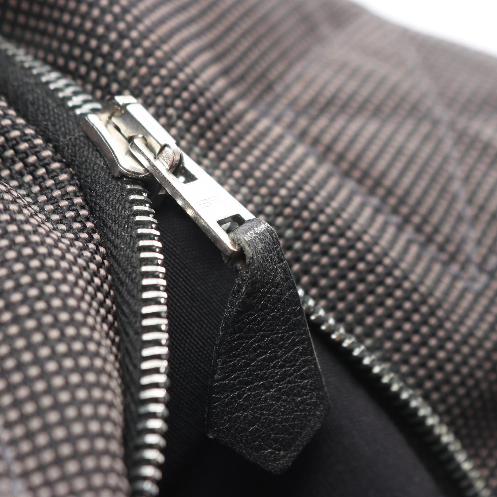エールライン カバス ハンドバッグ トートバッグ ナイロンキャンバス ダークグレー シルバー金具 エルメス バッグ HERMES