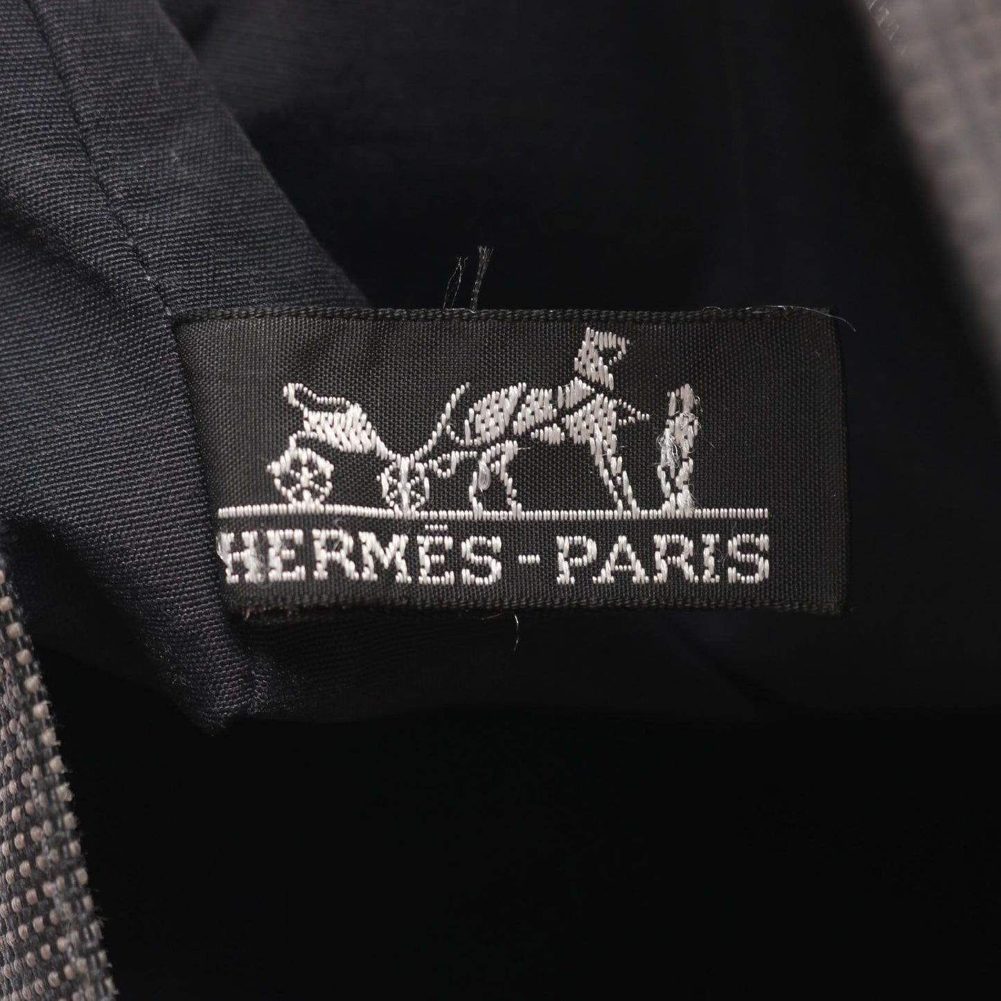 エールライン カバス ハンドバッグ トートバッグ ナイロンキャンバス ダークグレー シルバー金具 エルメス バッグ HERMES