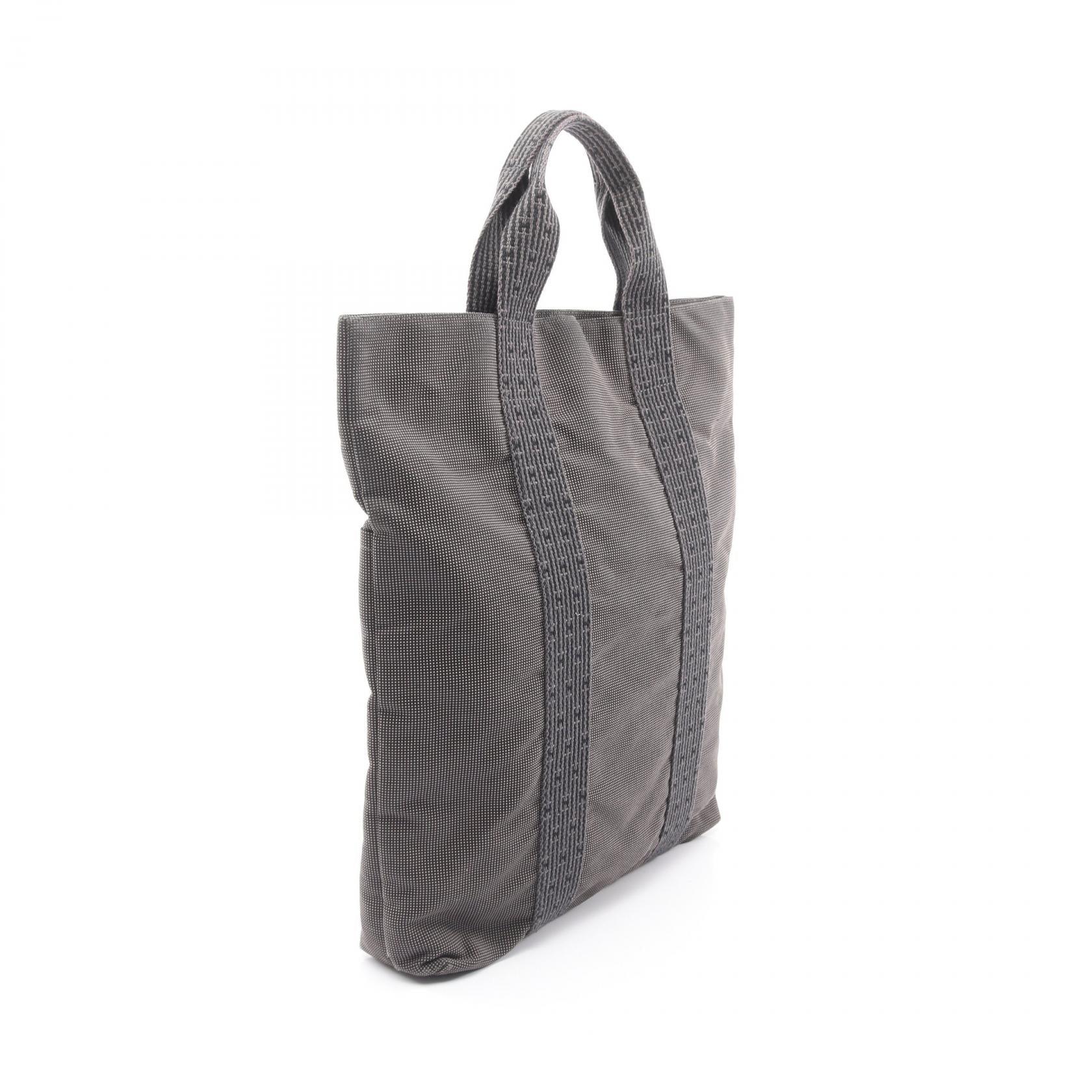 エールライン カバス ハンドバッグ トートバッグ ナイロンキャンバス ダークグレー シルバー金具 エルメス バッグ HERMES